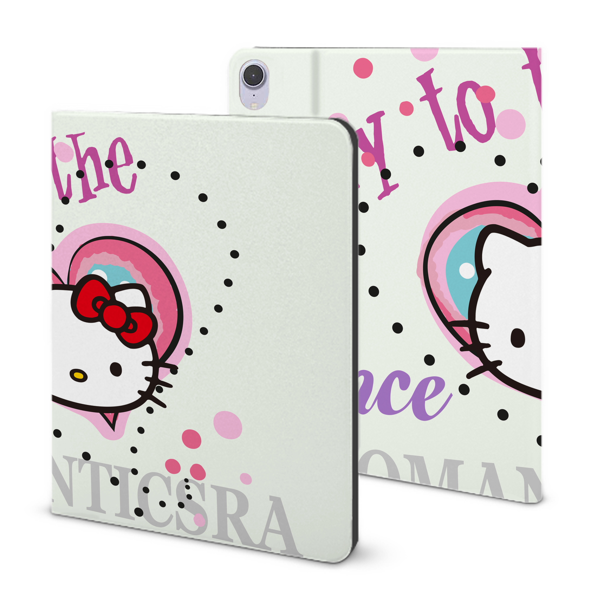 （画像用） Hello Kitty ハローキティ IPad ケース ブック型 PUレザー TPU 耐衝撃 軽量 薄型 ペン収納なし 全面保護 IPad 各モデル対応